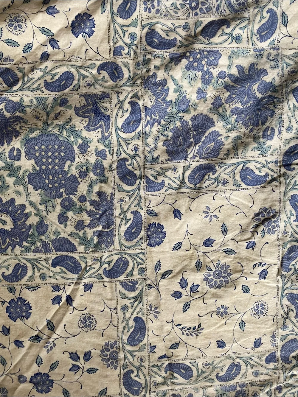 Lauren Ralph Lauren Callen Floral Blue Cream Botanical King 106x88 Duvet Cover